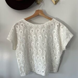 Pretty White Cotton Lace Top